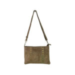 Bolso Bandolera Piel de Serraje para Mujer con Tachuelas Decorativas