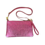 Bolsito Compacto de Piel para Mujer con Efecto Brillante y Bolsillo Interno