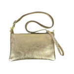 Bolsito Compacto de Piel para Mujer con Efecto Brillante y Bolsillo Interno