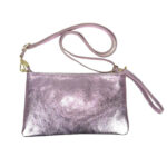 Bolsito Compacto de Piel para Mujer con Efecto Brillante y Bolsillo Interno