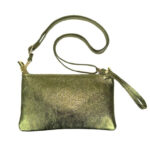 Bolsito Compacto de Piel para Mujer con Efecto Brillante y Bolsillo Interno