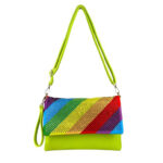 Bolso Bandolera Sintético y Multicolor de Mujer con Lentejuelas en la Solapa