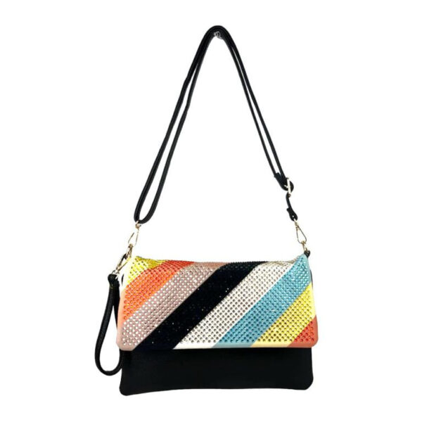 Bolso Bandolera Sintético y Multicolor de Mujer con Lentejuelas en la Solapa