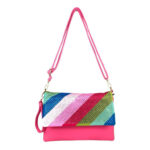 Bolso Bandolera Sintético y Multicolor de Mujer con Lentejuelas en la Solapa