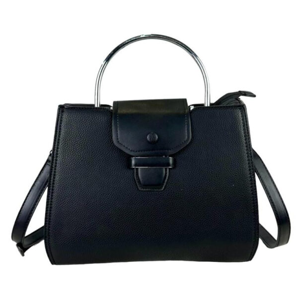 Amplio Bolso de Mano Sintético de Mujer con Asa Circular y 2 Compartimentos