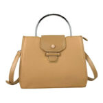 Amplio Bolso de Mano Sintético de Mujer con Asa Circular y 2 Compartimentos