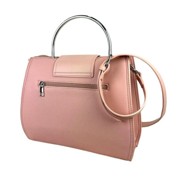 Amplio Bolso de Mano Sintético de Mujer con Asa Circular y 2 Compartimentos