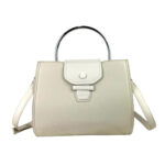 Amplio Bolso de Mano Sintético de Mujer con Asa Circular y 2 Compartimentos