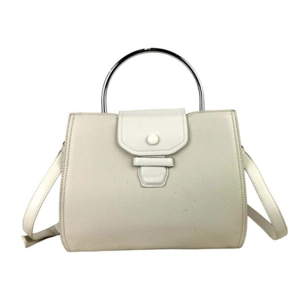 Amplio Bolso de Mano Sintético de Mujer con Asa Circular y 2 Compartimentos