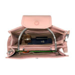 Amplio Bolso de Mano Sintético de Mujer con Asa Circular y 2 Compartimentos