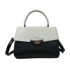 Bolso de Mano Sintético Bicolor de Mujer con Solapa de Giro y Cremallera