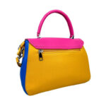 Bolso de Mano Sintético Bicolor de Mujer con Solapa de Giro y Cremallera