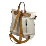 Amplia Mochila-Bandolera de Piel Sintética para Mujer con Bolsillos Exteriores