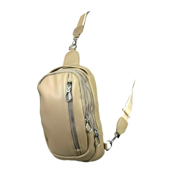 Amplia Riñonera Sintética de Mujer con Asa de Mano y Bolsillos Exteriores