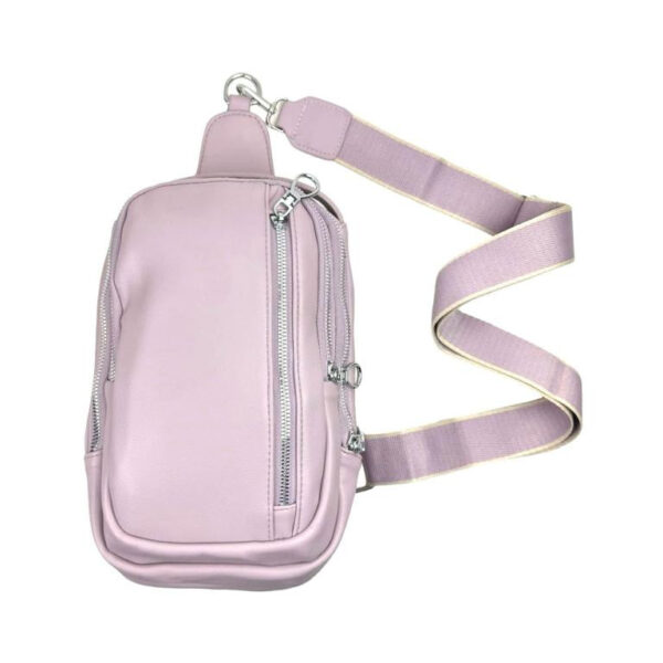 Amplia Riñonera Sintética de Mujer con Asa de Mano y Bolsillos Exteriores