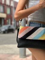 Bolso Bandolera Sintético y Multicolor de Mujer con Lentejuelas en la Solapa