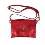 Bolsito de Piel para Mujer con Efecto Brillante, Solapa de Botón y Tira Bandolera - Imagen 7