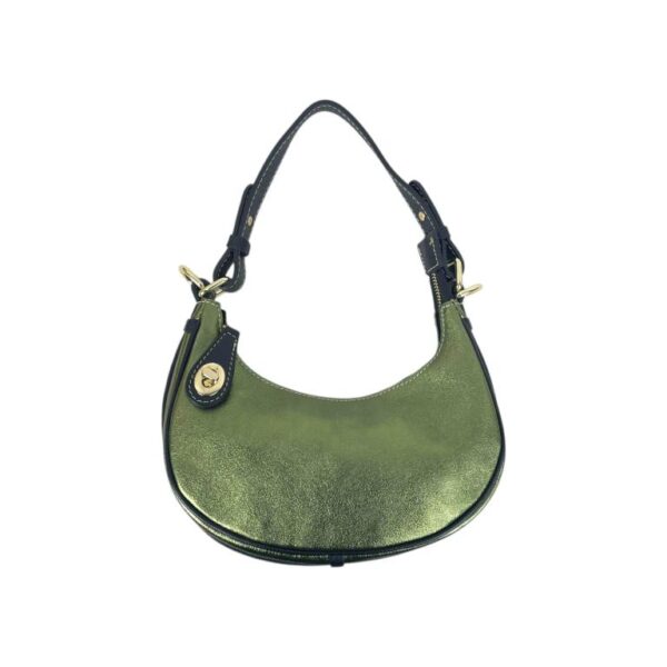 Bolso de Piel con Diseño Medialuna, Efecto Brillante y Cremallera con Seguro - Imagen 9