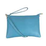 Bolso de Mano en Piel con Tira Bandolera y Cierre de Cremallera para Mujer