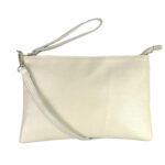 Bolso de Mano en Piel con Tira Bandolera y Cierre de Cremallera para Mujer