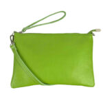 Bolso de Mano en Piel con Tira Bandolera y Cierre de Cremallera para Mujer