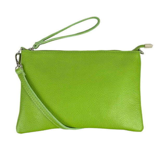 Bolso de Mano en Piel con Tira Bandolera y Cierre de Cremallera para Mujer