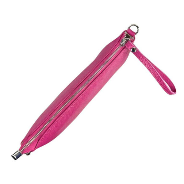 Bolso de Mano en Piel con Tira Bandolera y Cierre de Cremallera para Mujer