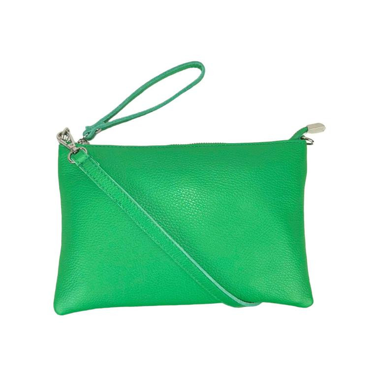 Bolso de Mano de Piel con Tira Bandolera y Cierre de Cremallera