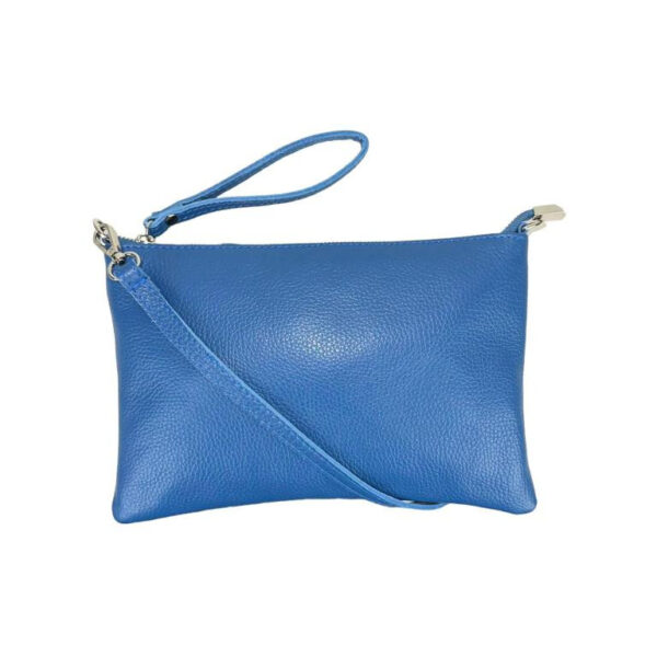 Bolso de Mano en Piel con Tira Bandolera y Cierre de Cremallera para Mujer