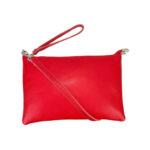 Bolso de Mano en Piel con Tira Bandolera y Cierre de Cremallera para Mujer