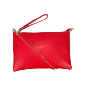 Bolso de Mano en Piel con Tira Bandolera y Cierre de Cremallera para Mujer