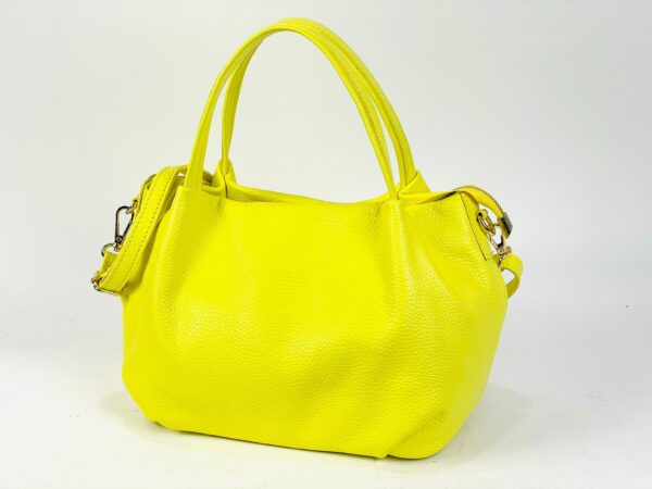 Bolso de Mano en Piel Italiana para Mujer con 2 Asas y Bolsillo Trasero