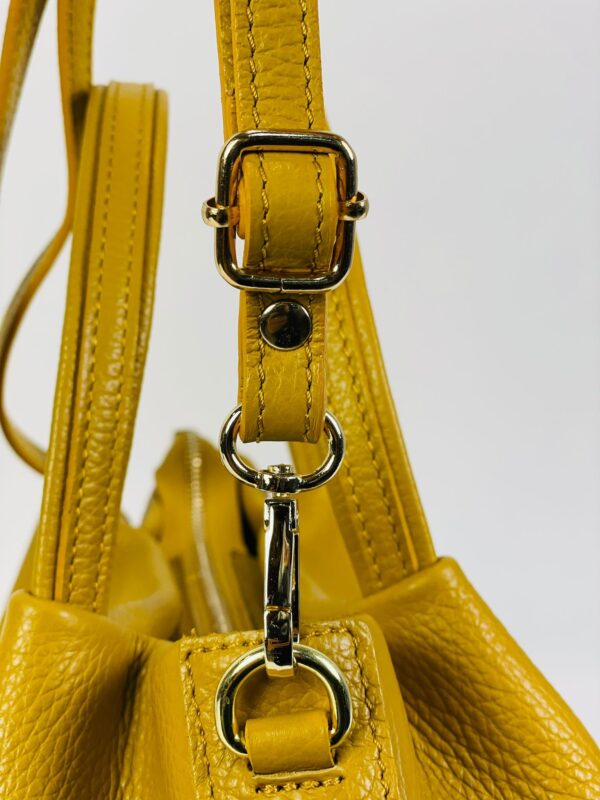 Bolso de Mano en Piel Italiana para Mujer con 2 Asas y Bolsillo Trasero