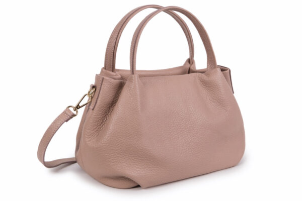 Bolso de Mano en Piel Italiana para Mujer con 2 Asas y Bolsillo Trasero