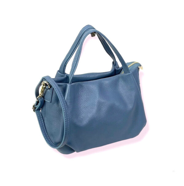 Bolso de Mano en Piel Italiana para Mujer con 2 Asas y Bolsillo Trasero