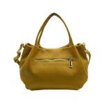 Bolso de Mano en Piel Italiana para Mujer con 2 Asas y Bolsillo Trasero