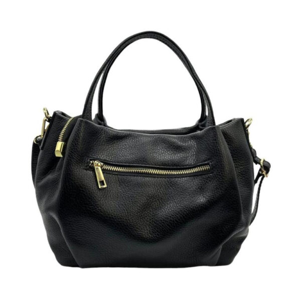 Bolso de Mano en Piel Italiana para Mujer con 2 Asas y Bolsillo Trasero