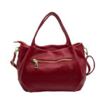 Bolso de Mano en Piel Italiana para Mujer con 2 Asas y Bolsillo Trasero