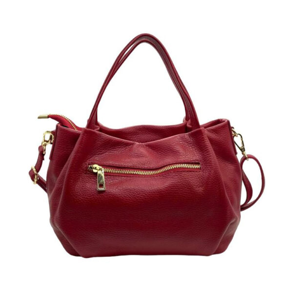 Bolso de Mano en Piel Italiana para Mujer con 2 Asas y Bolsillo Trasero