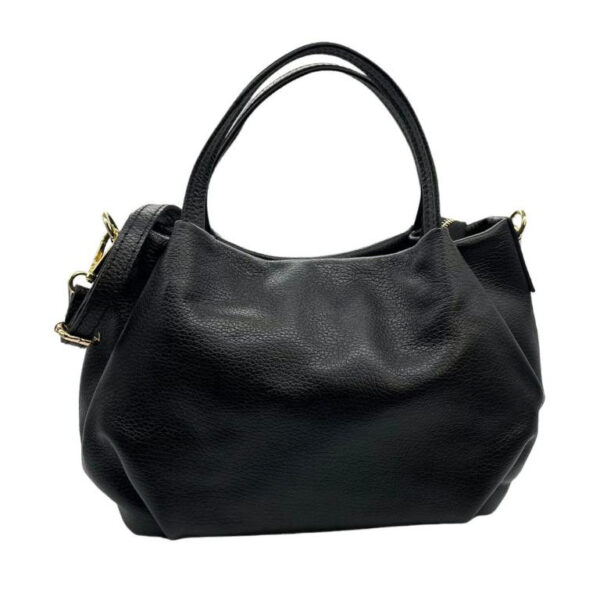 Bolso de Mano en Piel Italiana para Mujer con 2 Asas y Bolsillo Trasero