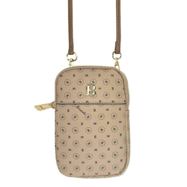 Portamóvil Sintético con Bolsillo Trasero y Compartimentos Interiores de Mujer