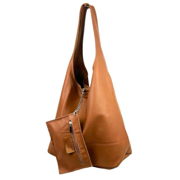 Bolso de Hombro en Piel Italiana con Gran Capacidad y Monedero Extra Mujer