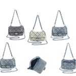 Bolso Bandolera Acolchado de Algodón con Asa Corta y Larga para Mujer