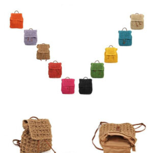 Amplia Mochila de Papel para Mujer con Cierre de Cuerdas, Solapa y Cremallera