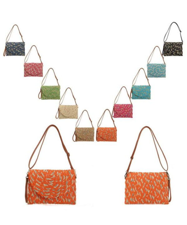 Bolso Bandolera de Papel tipo Sobre para Mujer con Asa Corta y Solapa Magnética