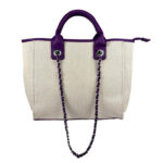 Bolso de Mano Canvas tipo Tote con Gran Capacidad, Asas Cortas y Largas