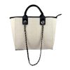 Bolso de Mano Canvas tipo Tote con Gran Capacidad, Asas Cortas y Largas