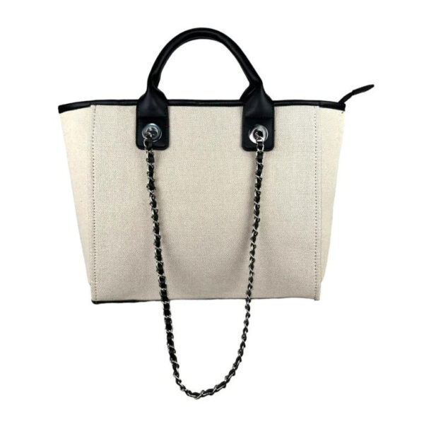Bolso de Mano Canvas tipo Tote con Gran Capacidad, Asas Cortas y Largas