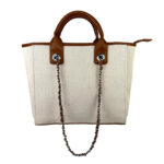 Bolso de Mano Canvas tipo Tote con Gran Capacidad, Asas Cortas y Largas