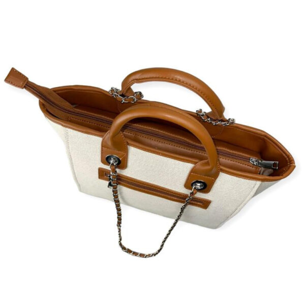 Bolso de Mano Canvas tipo Tote con Gran Capacidad, Asas Cortas y Largas